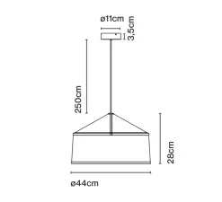 Suspension, Zenc, gris, Ø44cm, H28cm - Marset