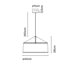 Suspension*Marset Suspension, Zenc, rouge, Ø44cm, H28cm - rouge RAL 3011