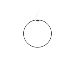 Suspension, Zero Round Vertical, noir, LED, dim, 2700K, 2039 lm, Ø50cm, H5cm - Panzeri