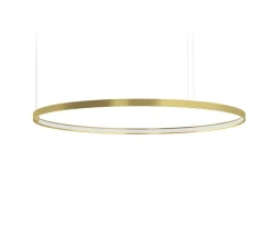 Suspension*Panzeri Suspension, Zero Round Vertical sans rosace, , LED, 3000K, 4079lm, Ø98cm, H3cm - laiton satiné