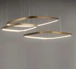 Suspension*Panzeri Suspension, Zero Square, , LED, 2700K, 2000lm, L46cm, H5cm - laiton