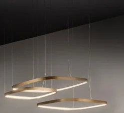 Suspension*Panzeri Suspension, Zero Square, , LED, 2700K, 3000lm, L68cm, H5cm - laiton