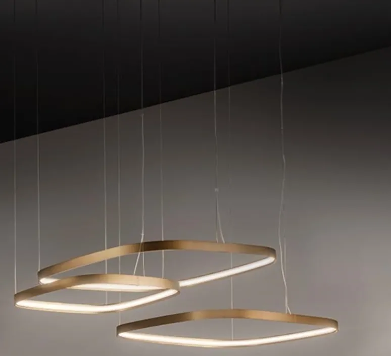 Suspension*Panzeri Suspension, Zero Square, , LED, 2700K, 3000lm, L68cm, H5cm - laiton