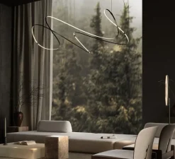 Suspension*Dix heures dix Suspension, Zigouzi 180, , LED, dim, 2700K, 10560 lm, Ø1740cm, H82cm - noir