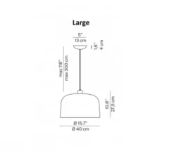 Suspension*Luceplan Suspension, Zile, , Ø40cm, H27,5cm - gris mat