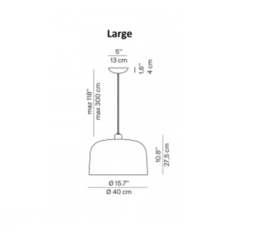 Suspension*Luceplan Suspension, Zile, , Ø40cm, H27,5cm - gris mat