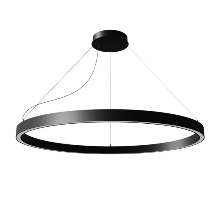 Suspension, Zirkol Circle Home, downlight, noir, IP40, LED, dim, TRIAC, 2700K, 3077 lm, Ø100cm, H5cm - Ilti Luce