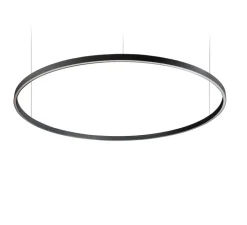 Suspension*Ilti Luce Suspension, Zirkol Circle, Downlight, , IP40, LED, dim, DALI, 4000K, 6154 lm, Ø200cm, H5cm - noir mat