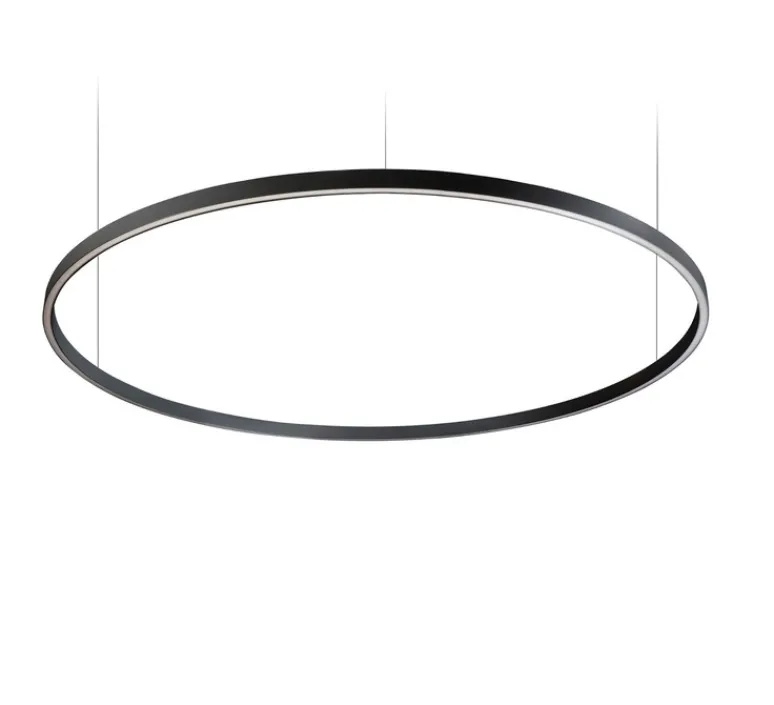 Suspension*Ilti Luce Suspension, Zirkol Circle, Downlight, , IP40, LED, dim, DALI, 4000K, 6154 lm, Ø200cm, H5cm - noir mat