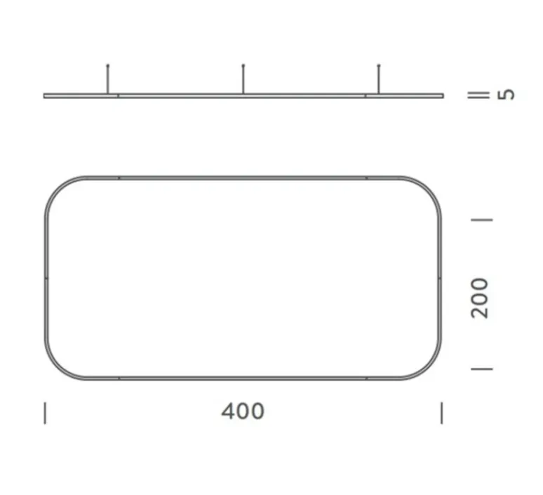 Suspension*Ilti Luce Suspension, Zirkol Square Q , , IP40, LED, dim, 2700K, 9430 lm, L400cm, H5cm - noir