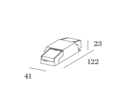 Transformateur*Wever&Ducré Transformateur, 10W, 250mA, 16-29V, variable coupure de phase 10-100%, IP20, 12,2 x 4,1 x 2,3cm - blanc