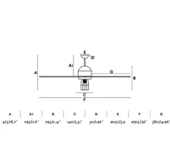 Plafonnier & Spot*Faro Ventilateur de plafond lumineux, Chicago, , Ø90cm, H46cm - Noir