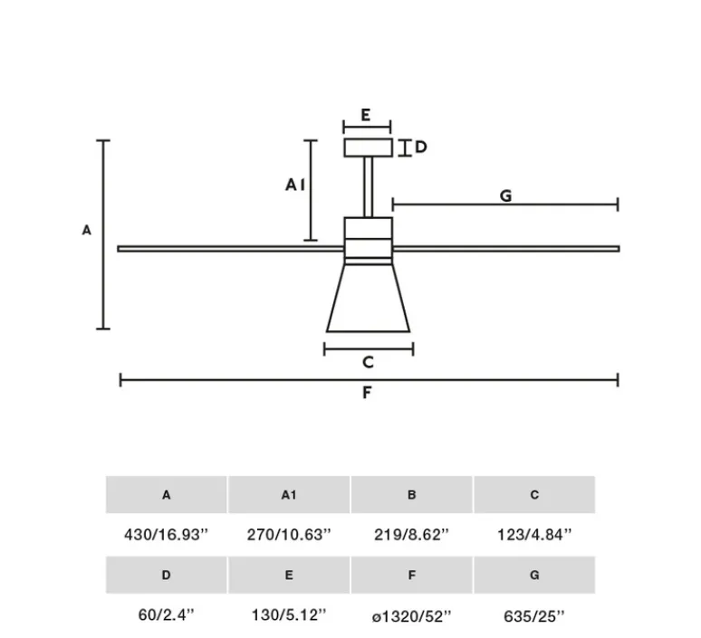 Plafonnier & Spot*Faro Ventilateur lumineux, Amelia L Cone, , LED, dim, 2700 - 4350 - 6000K, 1300 lm, Ø132cm, H43cm - blanc