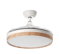 Ventilateur lumineux, Blanes, été/hiver, blanc mat, naturel, LED, dim, 3000 / 4000 / 6000K, 3800 lm, Ø107cm, H48cm - MDC