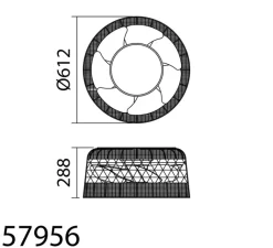 Plafonnier & Spot*MDC Ventilateur lumineux, Ibiza, été/hiver, , LED, dim, 3000 / 4000 / 6000K, 2400 lm, Ø61,2cm, H28,8cm - blanc, rotin blanc