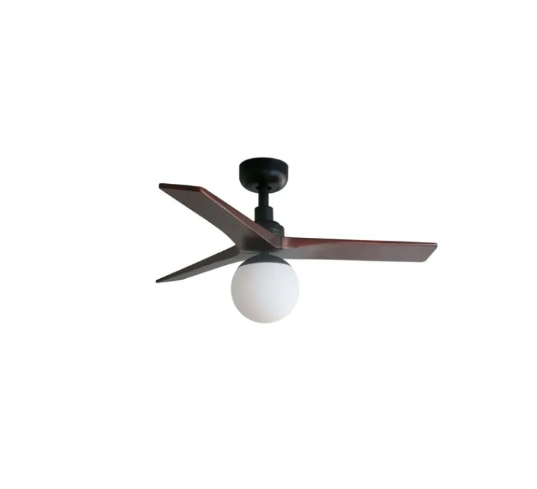 Enfants|Plafonnier & Spot*Faro Ventilateur lumineux, KLIM S, foncé, Ø92,5cm, H40,8cm - noir, noyer