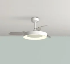 Plafonnier & Spot*MDC Ventilateur lumineux, Lisboa, été/hiver, , LED, dim, 3000 / 4000 / 6000K, 5500 lm, Ø106,5cm, H48,5cm - blanc mat