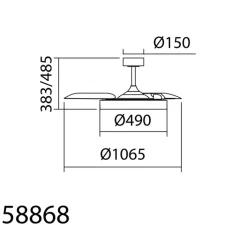 Plafonnier & Spot*MDC Ventilateur lumineux, Lisboa, été/hiver, , LED, dim, 3000 / 4000 / 6000K, 5500 lm, Ø106,5cm, H48,5cm - blanc mat