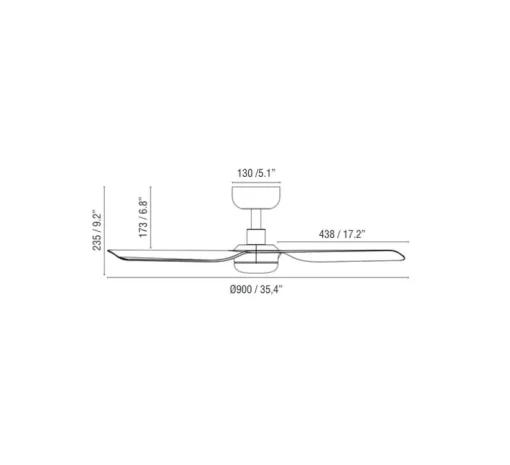 Ventilateur lumineux, Mini Punt Tube S TUYA, blanc, LED, dim, 2700-4000-6000K, 480 lm, Ø90cm, H23cm - Faro