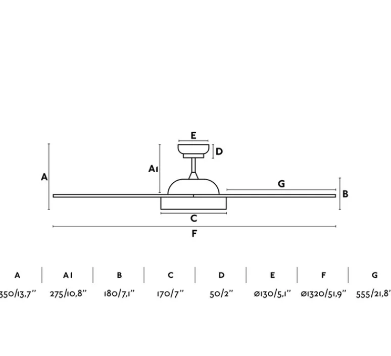 Plafonnier & Spot*Faro Ventilateur lumineux, POLARIS, été/hiver, DC Motor, , LED, 2700K, 1500lm, Ø132cm, H27,5cm - blanc