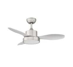 Plafonnier & Spot*MDC Ventilateur lumineux, Riga XS, été/hiver, , LED, dim, 3000 / 4000 / 6000K, 2200 lm, Ø96,5cm, H45cm - chrome mat