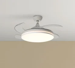 Plafonnier & Spot*MDC Ventilateur lumineux, Turin, été/hiver, , LED, dim, 3000 / 4000 / 6000K, 3800 lm, Ø107cm, H48cm - blanc mat