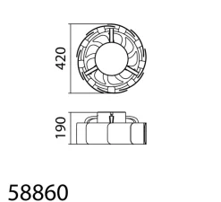Plafonnier & Spot*MDC Ventilateur lumineux, Venti Snail, été/hiver, , LED, dim, 3000 / 4000 / 6000K, 2000 lm, Ø42cm, H19cm - blanc