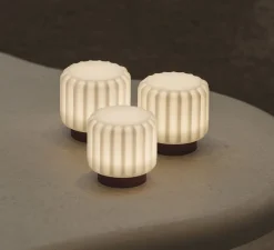 Lampe*Atelier Pierre 3x Lampes à poser, Dentelles H9, terra, IP65, Ø9cm, H9cm - Terracota